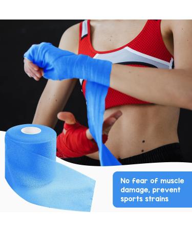 30 Yards Athletic Pre Wrap Tape - 2.76" Blue Foam Underwrap for Sports Non-Adhesive Ideal for Wrists Ankles Hair - International Shipping Available - Buy Online on GoSupps.com
