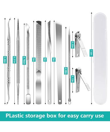 Professional 11Pcs Toenail Clippers Kit for Thick Nails - Stainless Steel, Ingrown Toenail Tool Set for Men & Women - Black - Buy Online on GoSupps.com