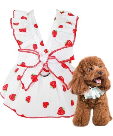 Shenrongtong Puppy Dresses for Small Dogs | Cute Strawberry Print Dog & Cat Clothing | Stylish Litter Clothes for Girls - Buy Online on GoSupps.com