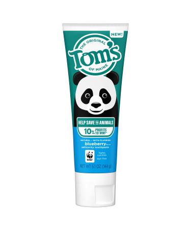Tom's of Maine Natural Children's Fluoride Toothpaste  Blueberry  5.1 Oz 5.1 Ounce (Pack of 1)