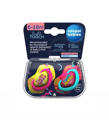 Canpol Babies Silicone Pacifiers - 2 Pack (6-18m) Neon Love Girl - Safe & Soft for Baby - Buy Online on GoSupps.com