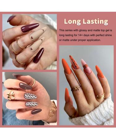 Lavender Violets 13-Piece Gel Nail Polish Kit with Earth Tone Glitter, Ruby Red, Shimmer Gold - UV/LED Soak Off, Base Coat, Matte Top Coat, Nail File - Manicure Starter Kit | Earthly Elegance-679 - Buy Online on GoSupps.com