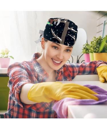Parrot White Print Surgical Caps Hats - 2PCS Women's Bouffant Working Hat with Ponytail Holder - Pattern 03 - Buy Online on GoSupps.com