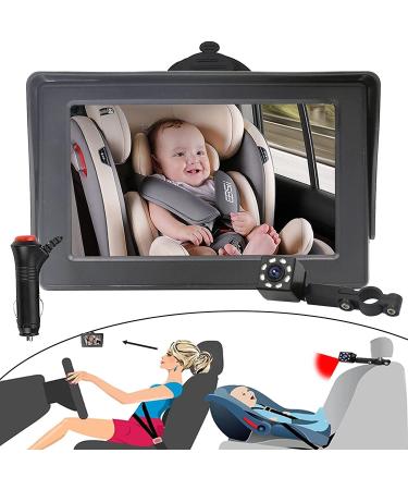 OBEST Baby Car Mirror for Back Seat 360 Adjustable HD Night Vision Car Baby Camera with 150 Wide View 4.3'' Screen Observe Every Movement of Baby