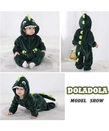 Doladola Unisex Baby Boys Girls Flannel Shark Hooded Romper 24-30 Months - Dark Green - Buy Online on GoSupps.com