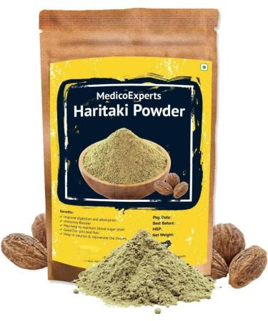 RUVA Haritaki Poudre biologique 400 g/m | Poudre Harde 100 % pure | Kadukkai | Harad | Poudre de noix d'encre pour les cernes le visage la peau et une digestion saine