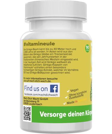 Ginkgo Biloba Capsules 120 mg - High-Dose Vegan Extract for Memory & Concentration - Quality from Germany - 50:1 Ginkgo - No Additives - Vitamine le  - Buy Online on GoSupps.com