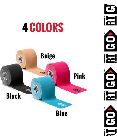 RockTape Go Extra-Sticky Kinesiology Tape - Pre-Cut Black | Best Adhesive Support for Muscle & Joint Pain Relief - Buy Online on GoSupps.com