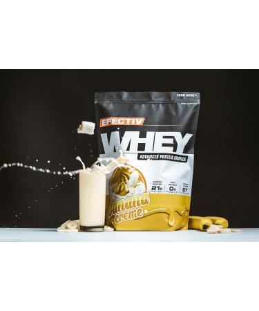 Efectiv Sports Nutrition 2Kg Banana Creme Whey Shake - Premium Protein Powder for Muscle Gain & Recovery | International Shipping Available - Buy Online on GoSupps.com