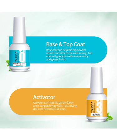 TOMICCA 15ML Dip Powder Liquid Set - Base Top Coat and Activator 2 in 1 Nail Dipping Powder Kit - Buy Online on GoSupps.com