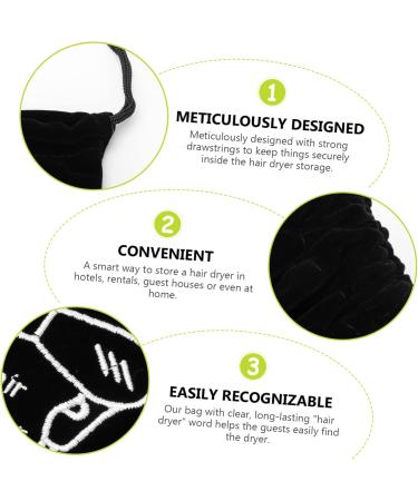 Baluue 10 Pcs Storage Bag Styling Tool Organizer Hairdryer Bonnet Hotel Hair Dryer Bag Flocking Cloth Black 26x23cmx5pcs Blackx5pcs - Buy Online on GoSupps.com