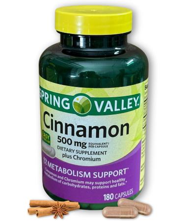 Cinnamon Capsules- 500mg Plus Chromium 180ct (Pack of 1) Boxed by Fusion Shop Store - Buy Online on GoSupps.com