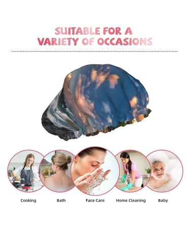Palm Trees Tropical Printed Shower Cap - Waterproof Cap for Women with All Hair Textures - Fits All Head Sizes - Buy Online on GoSupps.com