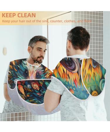 Colorful Hedgehog Beard Bib Apron | Beard Hair Catcher for Men | Perfect Father's Day & Christmas Gift for Dad & Husband - Buy Online on GoSupps.com