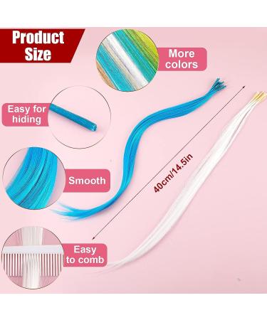130-Piece Synthetic Feather Hair Extensions | I Tip Hair Strand in 13 Colors | Straight and Colored Party Hair for Women and Teens - Buy Online on GoSupps.com