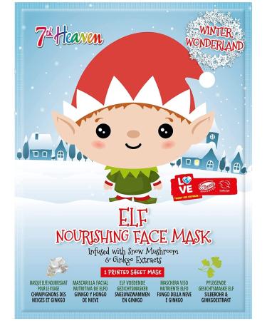 7th Heaven Winter Wonderland Elf Face Sheet Mask Infused with Snow Mushroom to Nourish Skin (Ages 8+) Gingko 1 count (Pack of 1)