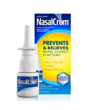 NasalCrom Nasal Spray, Prevents and Relieves Nasal Allergy Symptoms, Non-Drowsy, 200 Sprays, 0.88 FL OZ,(1 Pack) 0.88 Fl Oz (Pack of 1)
