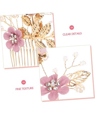 FRCOLOR 1 Set Golden Leaf Hair Comb Hair Ornaments Handmade Bridal Headdress Flower Insert Comb Hair Accessories Set Hair Accessories for Hair Accessories for Women Flower Hair Combs - Buy Online on GoSupps.com