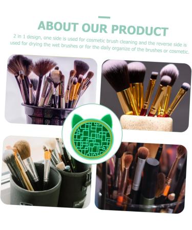 Didiseaon 2 1 Makeup Brush Storage Box Makeup Brush Stand Makeup Brush Cleaning Pad Silicone Make up Brush Holder Brush Cleaning Mat Cleaning Tool The Cat Storage Rack Silica Gel 11x2.5cm Green - Buy Online on GoSupps.com