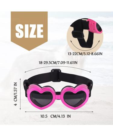 KINBOM Sunglasses for Small Dogs Dog Windproof Glasses Adjustable High-Elastic Heart Shape Goggles Dog Sunglasses Sun-Proof Waterproof Dustproof Pet Glasses Dog Eyewear Protection Pink - Buy Online on GoSupps.com