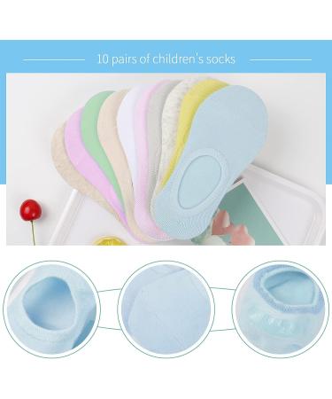 JOCMIC 10-Pair Kids No Show Socks Anti-Slip Low Cut Cotton Sock | 7-9 Years - Buy Online on GoSupps.com