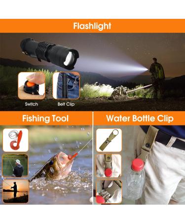 Survival Kit 13 in 1 - Professional Emergency Gear with Knife & Flashlight for Camping Hiking Fishing Adventure | Ideal Gift for Men & Fathers - Buy Online on GoSupps.com