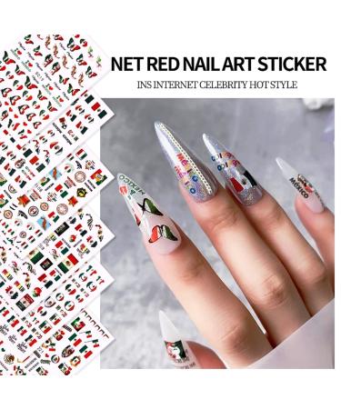 Mexican Flag Nail Art Stickers - 3D Self Adhesive Decals for Patriotic Manicure | DIY Mexico Flag Design (6 Sheets - Buy Online on GoSupps.com