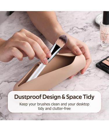 Travel Makeup Brush Holder - Magnetic Silicone Organizer | Portable & Easy-to-Clean Storage Box (Brown) - Buy PB-01 Online - Buy Online on GoSupps.com