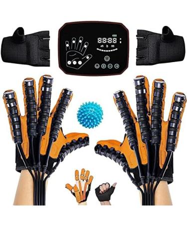 Finger Rehabilitation Stroke Both Hand Training Rehabilitation Robot Gloves Stroke Hemiplegia Hand Splint Finger Orthosis for Relieve Wrist & Thumb Pain Orange L Size bonny369 Orange L size
