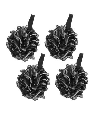 4pcs Black Bath Bath Ball Shower Accessory Household Bath Loofah Bath Accessory Loofah Sponge Bath Supply Convenient Bath Sponge Convenient Shower Loofah Wear-Resistant Bath Loofah