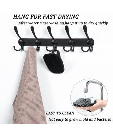 HieerBus Silicone Body Scrubber Shower Bath Brush - Exfoliating & Cleaning Tool for Men and Women - No-Slip Handle - Long Lasting & Hygienic - Easy to Clean - 1 Pack Black - Buy Online on GoSupps.com