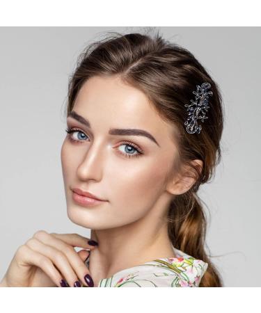 Vintage Blue Rhinestone Wedding Hair Comb | Bridal Hair Accessories | Crystal Hairpin for Bride & Bridesmaid - Buy Online on GoSupps.com