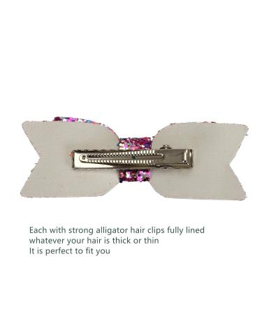 YOPAY 32 Pack Glitter Hair Bows for Kids Girls - 3.5 inch, 16 Colors Pigtail Clips with Alligator Clips - Sparkly Sequin Barrettes for Teens - Buy Online on GoSupps.com
