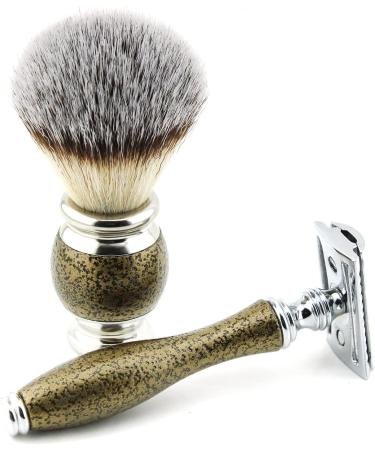 Shop Vintage Style Men's Shaving & Grooming Set | Includes Synthetic Brush DE Safety Razor (Blades Not Included) Engraved Bowl & Soap - Perfect Gift for Grooming Enthusiasts - Buy Online on GoSupps.com