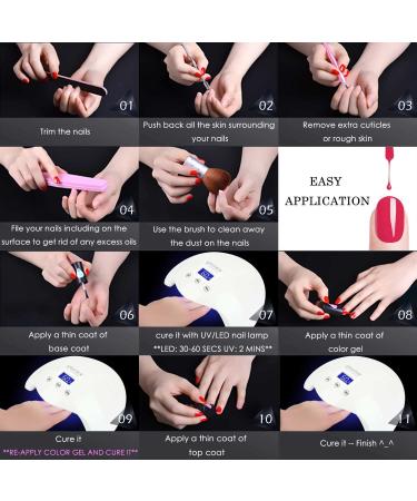 Gellen No Wipe Top Coat Base Coat for Gel Nail Polish - Long Lasting High Gloss Finish 0.27 fl oz - Buy Online on GoSupps.com