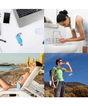 Tenlacum 50 ml Travel Carabiner Bottles - Portable Disinfectant Key Clip 8 Transparent Refillable Containers for On-the-Go Use - Buy Online on GoSupps.com