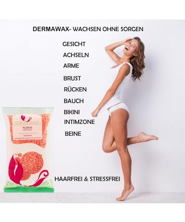 Dermawax Crystal Orange Hypoallergenic Wax Beads - Ideal for Brazilian Full Body Face & Arms Hair Removal | 800g - Buy Online on GoSupps.com
