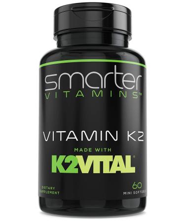 Smarter Vitamin K2 MK7 100mcg Made with K2VITAL and Kale for Bone Health & Cardiovascular Support K-2 MK-7 Helps Utilize Calcium for Bones & Supports Healthy Skeletal Muscle 60 Liquid Softgels
