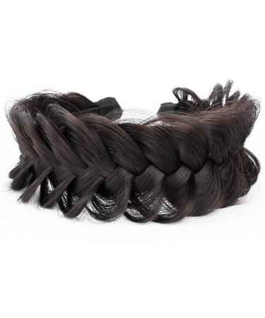 GLEDOLA Wide Messy Braided Headband with Teeth Synthetic Hair Plaited Headband High Elasticity Braids Chunky Fishtail Braided Hair Band Hairpiece for Girls Women (Dark Chocolate) - Buy Online on GoSupps.com