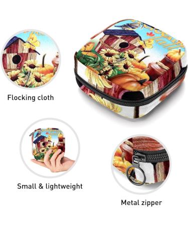 GIAPB Period Bag & Sanitary Napkin Storage Pouch | Travel Makeup Bag | Fall Pumpkin Color - Buy Online on GoSupps.com