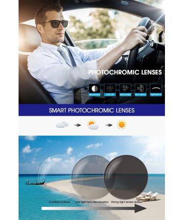Vevesmundo Self-Tinting Blue Light Filter Glasses | Photochromic Sun Reading Glasses for Men | Gray Half-Frame 1.0 Lens - UV Protection & Short-Sightedness Solution - Buy Online on GoSupps.com