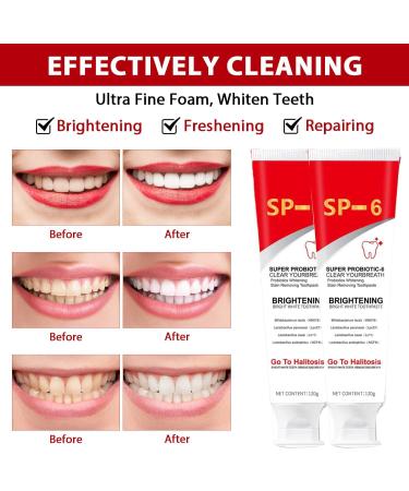 Sp-6 Ultra Whitening Toothpaste & Probiotic Brightening Care - 2 Pcs + 2 Toothbrushes | International Shipping - Buy Online on GoSupps.com