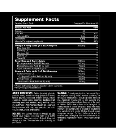 Animal Omega - 30 Packs - Buy Online on GoSupps.com