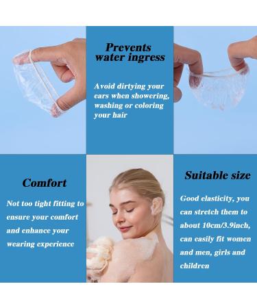 100 Waterproof Disposable Ear Protectors - Transparent Shower Ear Covers for Bathing Hairdressing & Spa - Buy Online on GoSupps.com