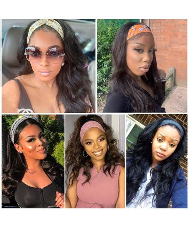 GDWIGS 22 inch Long Wavy Headband Wig for Black Women - Synthetic 180% Density Body Wave Full Ends - Heat Resistant and Glueless Headband Wig - Buy Online on GoSupps.com