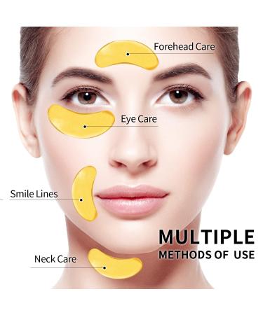 Golden Collagen Under Eye Masks - Anti-Wrinkle Anti-Aging Gel Pads for Fine Lines | 20 Pairs - Buy Online on GoSupps.com