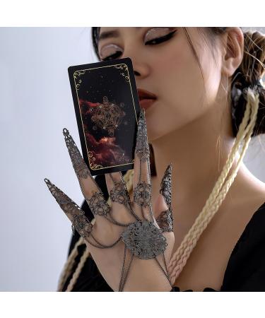 Finger Nail Tip Claw Bracelet - Halloween Adjustable Finger Nail Tip Claw Bracelet | 7 Inch Finger Claw Ring Bracelet | Multipurpose Finger Nail Tip Hand Chain for Cosplays Masquerade Weddings black - Buy Online on GoSupps.com