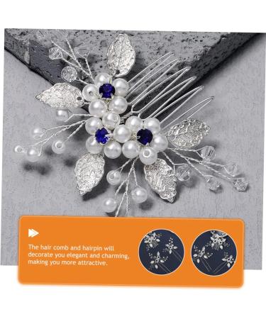 Angoily 1 Set Bridal Wedding Comb Decorative Hair Clips Bride Headpieces Wedding Headdress Bride Hair Fork Pearl Hair Comb Bridal Hair Comb Pearl Flower Banquet Hanfu Zircon - Buy Online on GoSupps.com