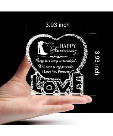 Romantic 3D Crystal Wedding Anniversary Gift for Her | Unique Gifts for Wife Husband Girlfriend & Boyfriend - Buy Online on GoSupps.com