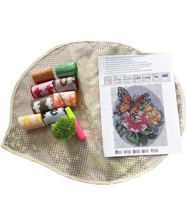 Floral Butterfly Latch Hook Rug Kit - 20.4X20.4 in | MeetBSelf - Buy Online on GoSupps.com